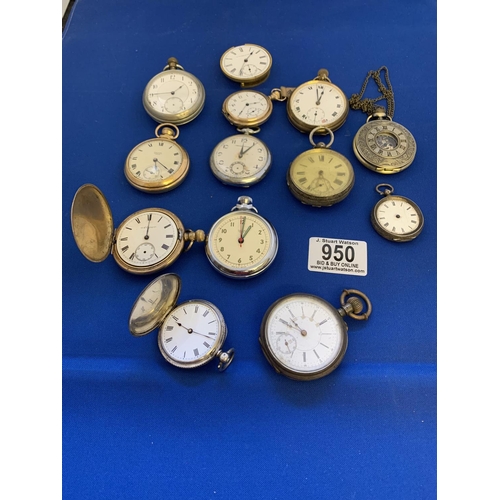 Silver Fob Watch, Silver Pocket Watch and 11 other watches for repair
