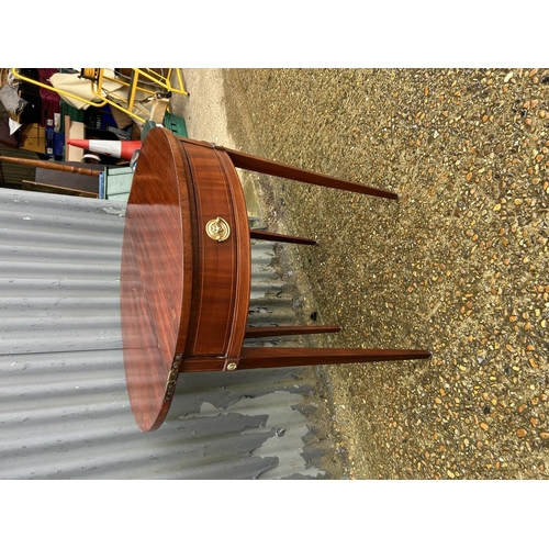 157 - A VICTORIAN MAHOGANY DEMI LUNE FOLD OVER TEA TABLE