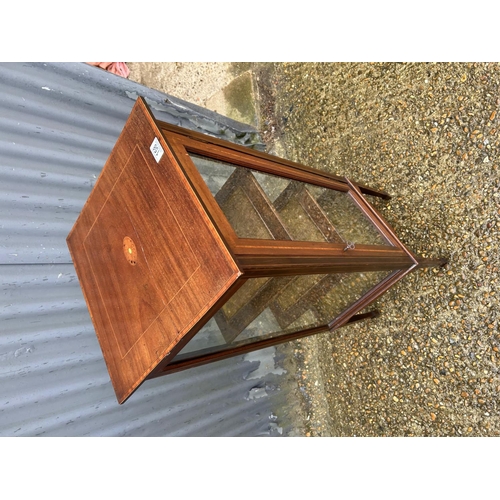 158 - A slim Edwardian mahogany Inlaid cabinet