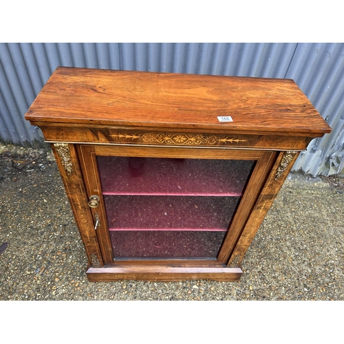 168 - A victorian mahogany pier cabinet with gold gilt mounts and red velvet interior  83x30x104