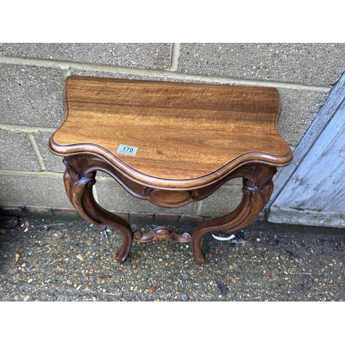 170 - An ornate mahogany hall table