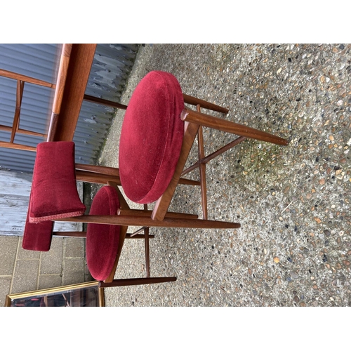 245 - A g plan fresco oval extending dining table together with four g plan teak chairs