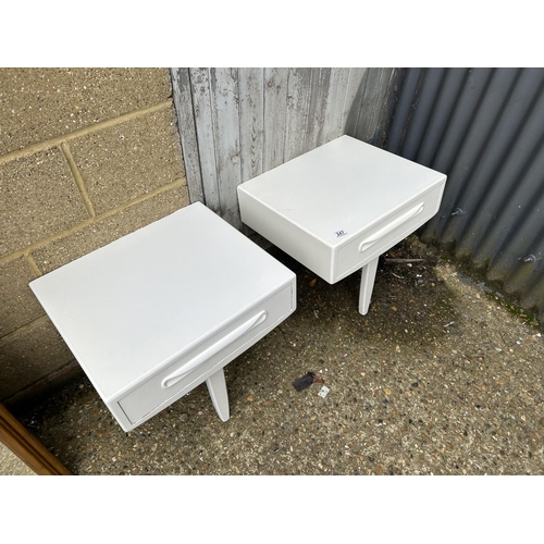 247 - A pair of g plan single drawer bedsides painted white