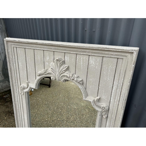 27 - A large grey painted french style mirror 90x133