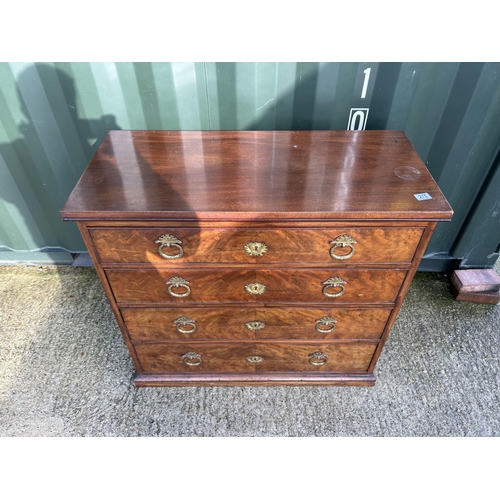 275 - A continental antique mahogany chest of four drawers  100x45x90