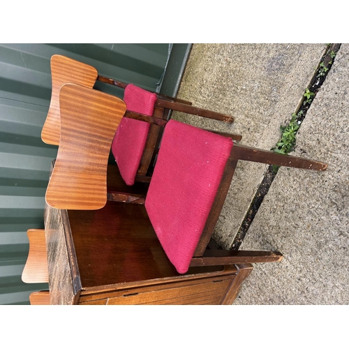 281 - An oak gateleg table together with four retro butterfly back chairs