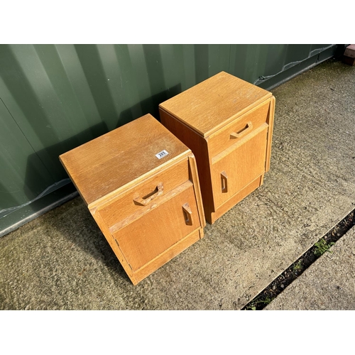 285 - A pair of g plan light oak bedsides