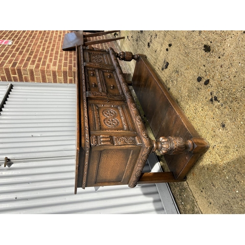 313 - A Jacobean style carved oak sideboard 168x 48 x90