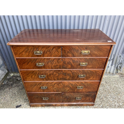 34 - A large Victorian mahogany chest of 6 drawers 116 cms, wide