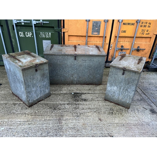 357 - Three Eltex galvanised bins