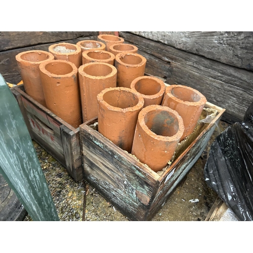 373 - 13 terracotta chimney pipes