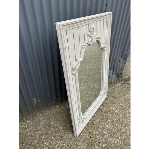 27 - A large grey painted french style mirror 90x133