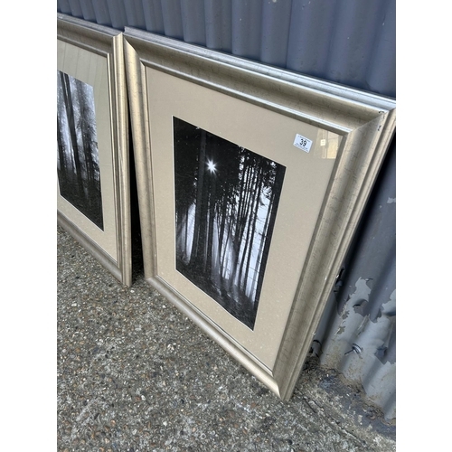 39 - A pair of modern silver gilt framed prints