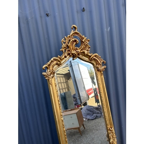 58 - An ornate gold gilt dressing mirror 45x189