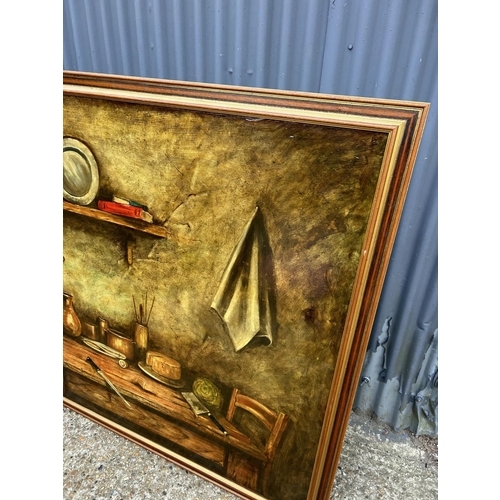 123 - A very large framed oil on board by TD MARLEY 95 193x137