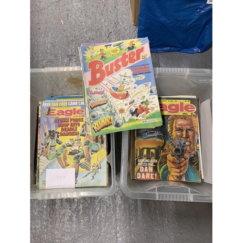 1013 - Two crates of Buster and Eagle 1980's Comics