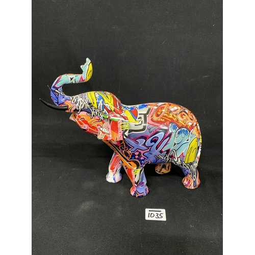 1035 - Psychedelic Elephant height 28 cms