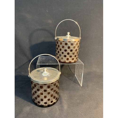 1036 - Pair of Ruby cut glass ice buckets