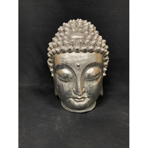 1040 - Silvered Thai Goddess head height 44 cms