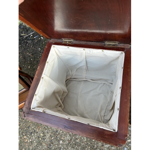 10 - A victorian swing mirror, laundry box and laquered  box