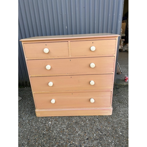 115 - Victorian painted pine chest of 5 drawers, 108 x 53 x 103cms