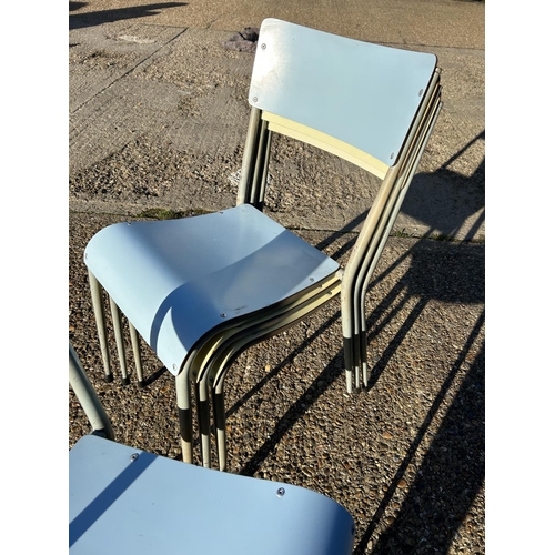 118 - Set of four vintage stacking school chairs