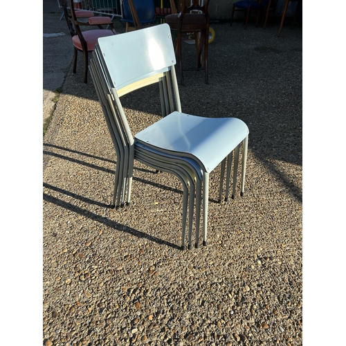 118 - Set of four vintage stacking school chairs