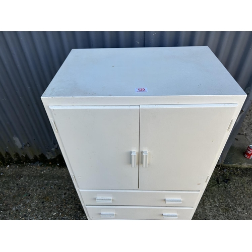 120 - Vintage white painted larder cupboard, 61 x 40 x 109cms