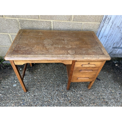 121 - Early 20th century 3 drawer typist desk, 106 x 60 x 70cms