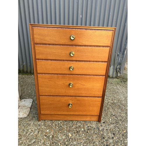 148 - Teak chest of five drawers