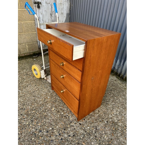 148 - Teak chest of five drawers