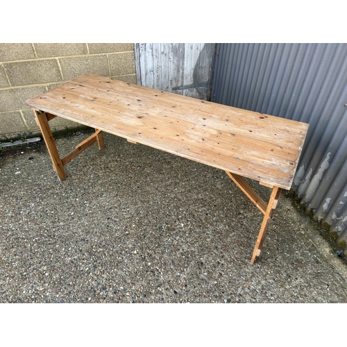 152 - Vintage style pine folding tressle table