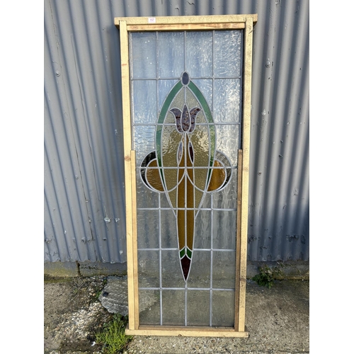 157 - Stain glass panel 71 x 189 cms