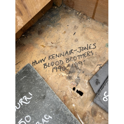 24 - Vintage school desk as used as a on stage prop in Blood brothers performance