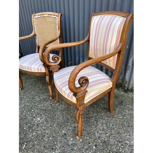 44 - A pair of Elbow chairs for upholstery