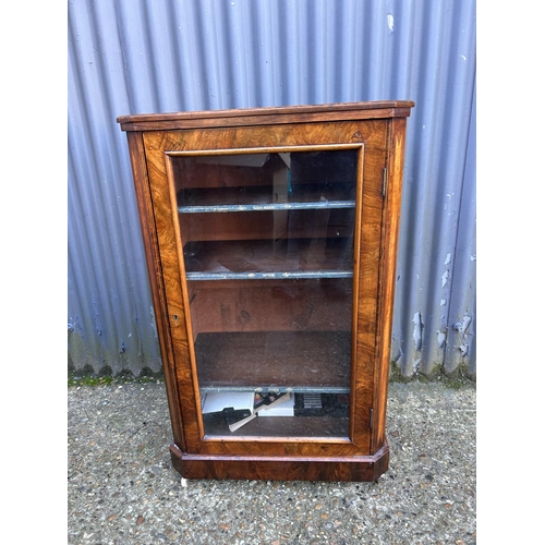 53 - A victorian walnut inlaid music cabinet