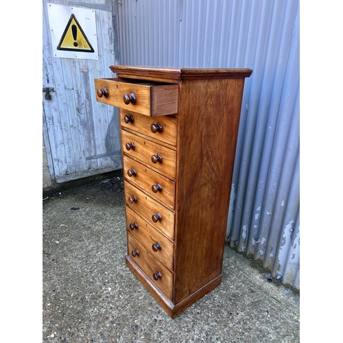 55 - A tall slim victorian mahogany chest of seven drawers 60x44x140