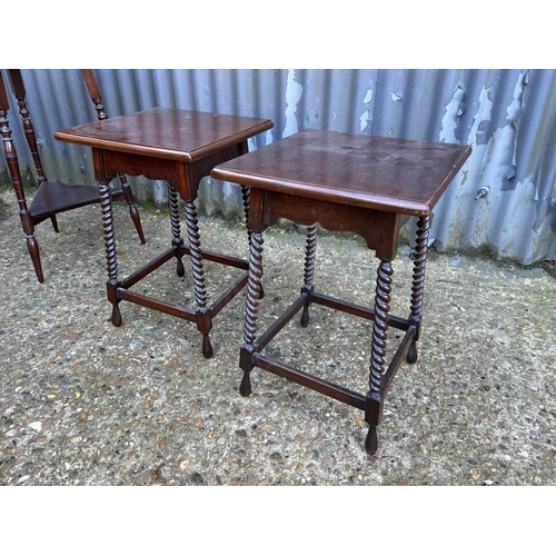 62 - A Victorian inlaid rosewood occasional table together with a PAIR of small mahogany side tables with... 