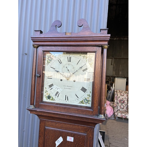 70 - A oak cased longcase clock by Robert French of MAIDSTONE