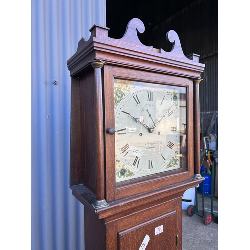 70 - A oak cased longcase clock by Robert French of MAIDSTONE