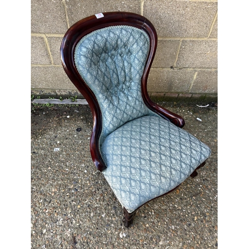 74 - Reproduction maghony spoon back chair