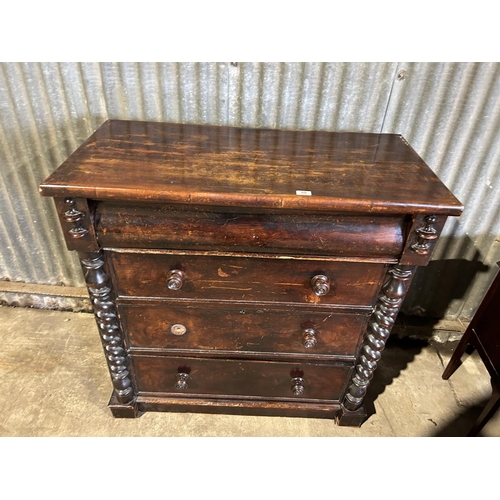 80 - Victorian chest of 4 drawers. 110 x 53 x 115cms