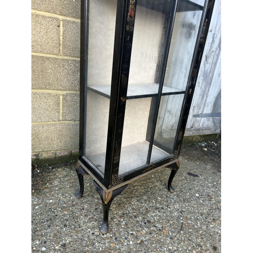 87 - Japanese black lacquer display cabinet 56 X 30 X 170