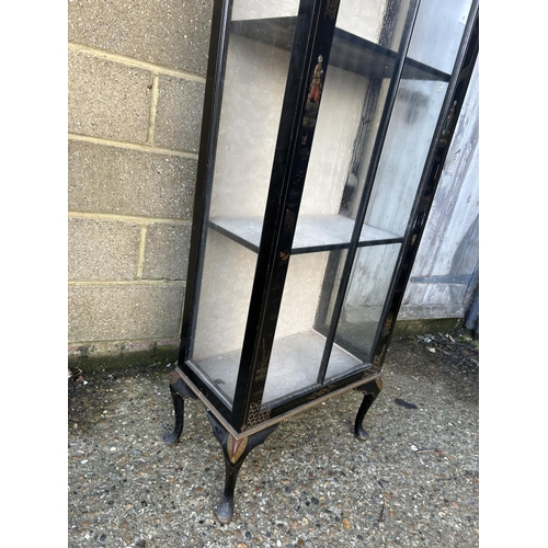 87 - Japanese black lacquer display cabinet 56 X 30 X 170