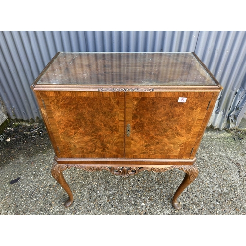 93 - 20th century Walnut drinks cabinet 90 x 45 x 107cms high