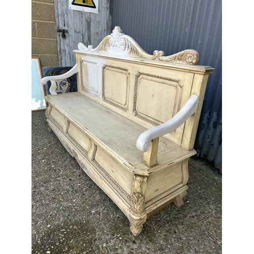 96 - White painted French style bench seat, 170cms wide