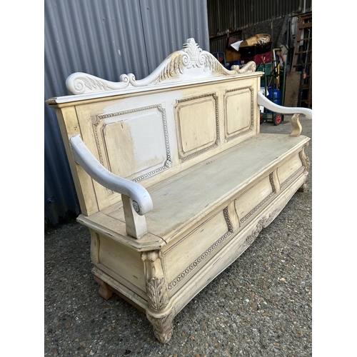 96 - White painted French style bench seat, 170cms wide