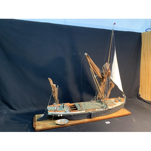 784 - Hand built Model Sailing Barge 'Alma' overall length 93 cms, height 85 cms (Collection only)