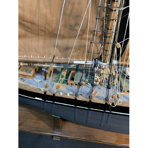 782 - Hand built Model Sailing Barge 'Wenley', overall length 117 cms, height 97 cms (Collection only)