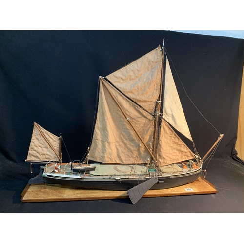 783 - Hand built Model Sailing Barge ' Alice D', overall length 100 cms, height 76 cms (Collection only)